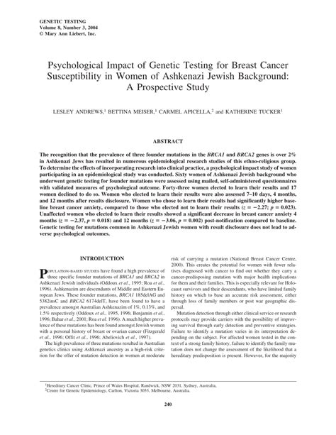 psychological impact of genetic information